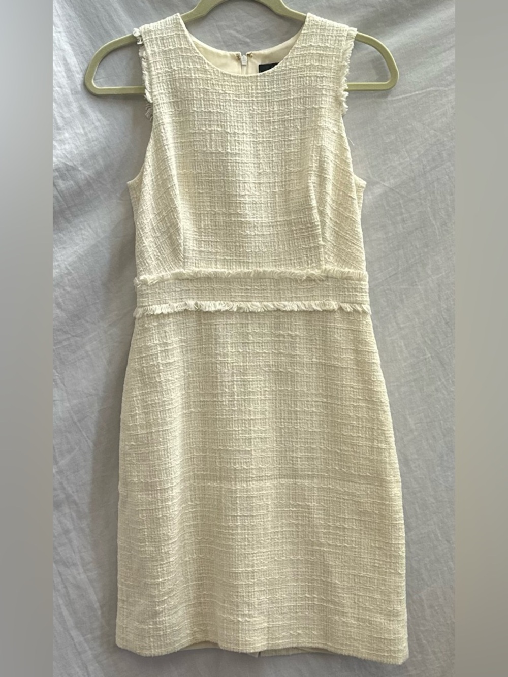 J. Crew Cream Textured Sleeveless Midi Dress